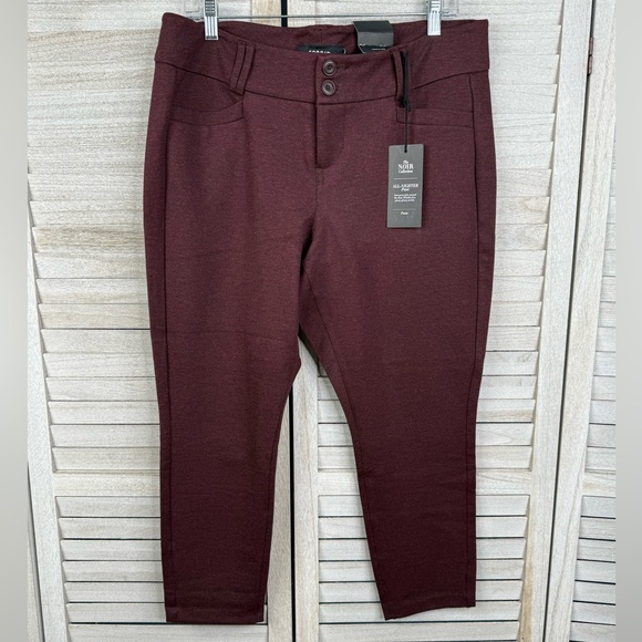 torrid Pants - TORRID Burgundy All Nighter Ponte Ankle Pants from The Noir Collection-14